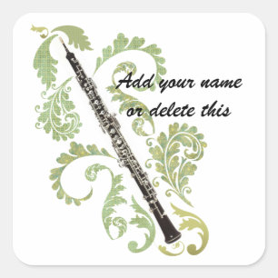 Oboe och Foliage Fyrkantigt Klistermärke