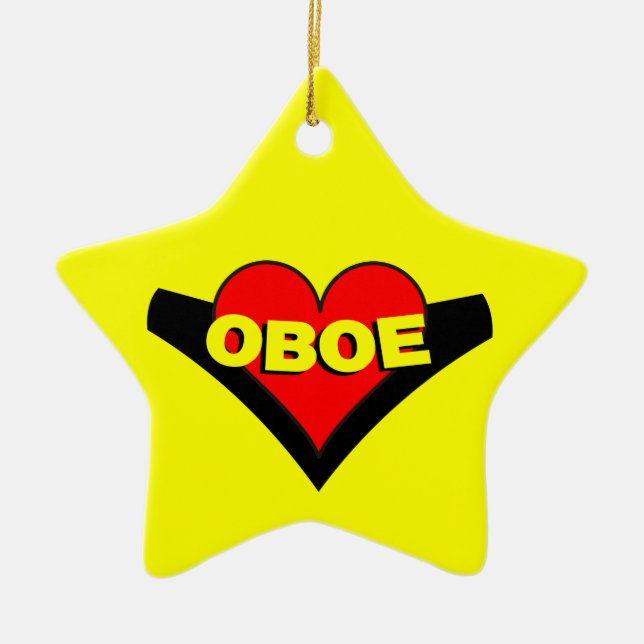 Oboe over Heart Julgransprydnad Keramik (Framsidan)