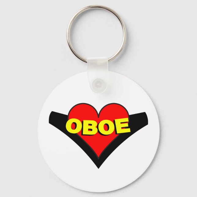 Oboe over Heart Nyckelring (Framsida)