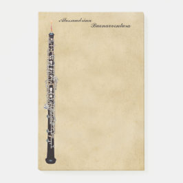 Oboe på namn för ParchmentLookanpassade Post-it Block