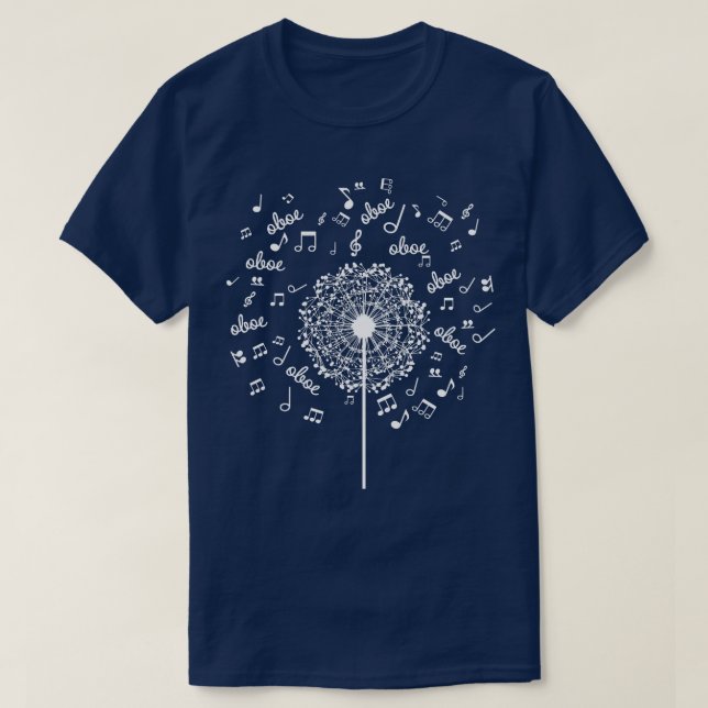 Oboe Player Music Dandelion T Shirt (Design framsida)