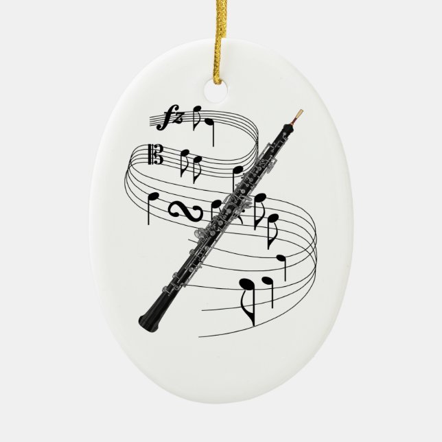 Oboe prydnad julgransprydnad keramik (Framsidan)