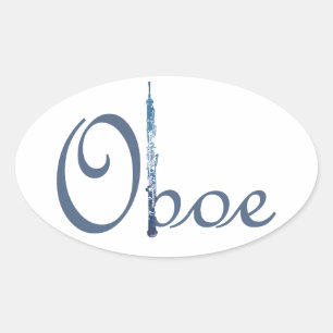Oboe Script Ovalt Klistermärke