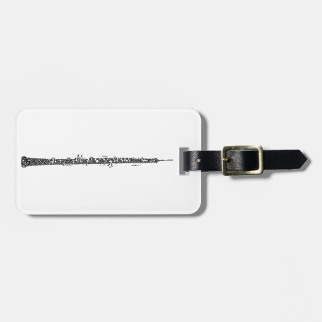 Oboe Shaped Ord Art Black Text Bagagebricka (Horisontell Framsida)