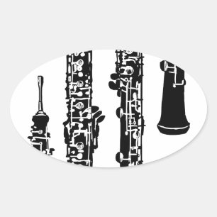 Oboe Sticker Ovalt Klistermärke
