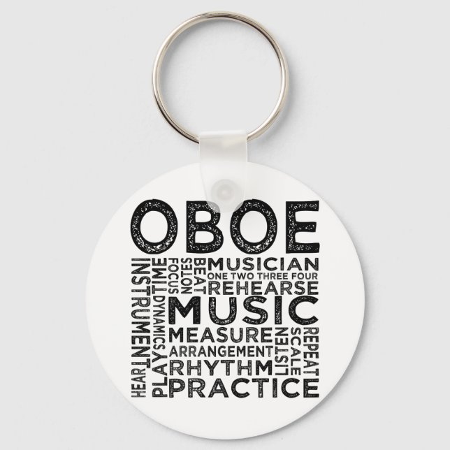 Oboe Typography Nyckelring (Framsida)