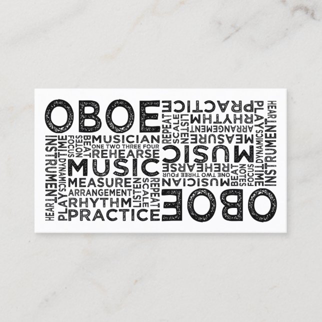 Oboe Typography Visitkort (Framsida)