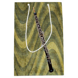 Oboe vågigt på grönt görad randig bakgrund