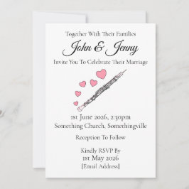 Oboe Wedding bjudande till Oboist Woodwind Musicia Inbjudningar