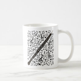 Oboe with Musik noter, Oboist Woodwind Musician Kaffemugg
