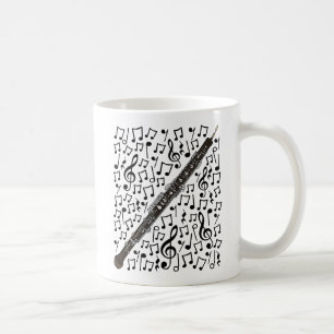 Oboe with Musik noter, Oboist Woodwind Musician Kaffemugg