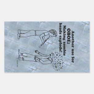 Oboe Zombie Explode Rectangular Sticker Rektangulärt Klistermärke