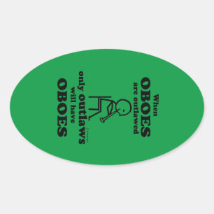 Oboes Oval Sticker Ovalt Klistermärke