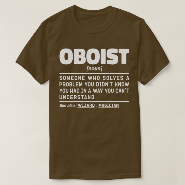 Oboistiska Noun-definitionsband i spelaren T Shirt (Design framsida)