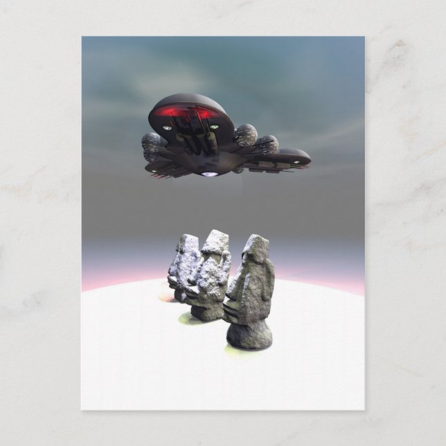 Öborna vid påsk och UFO-vykort Vykort (Framsida)