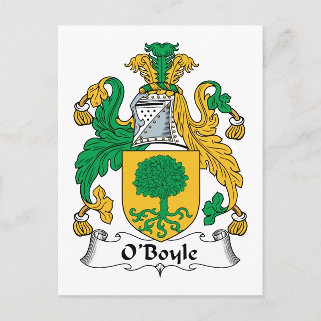 O'Boyle Family Crest Vykort (Framsida)