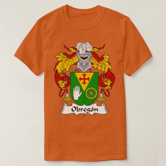 Obregon Jackar Arm Family Crest T Shirt (Design framsida)