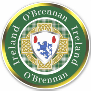 O'Brennan Irish Shield & Celtic Kor Personlig Klistermärken