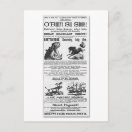 O'Brian's Six Shows Circus Annons Vykort
