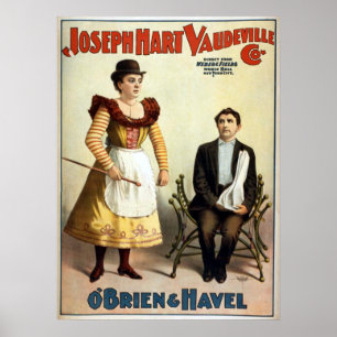 ’O'Brien and Havel’ Vintage Vaudeville Poster