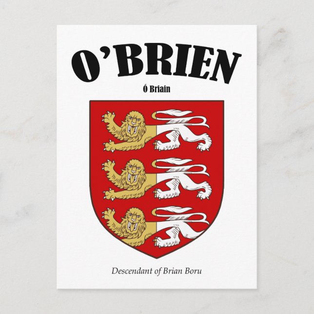 O'Brien familjevapen Vykort (Framsida)
