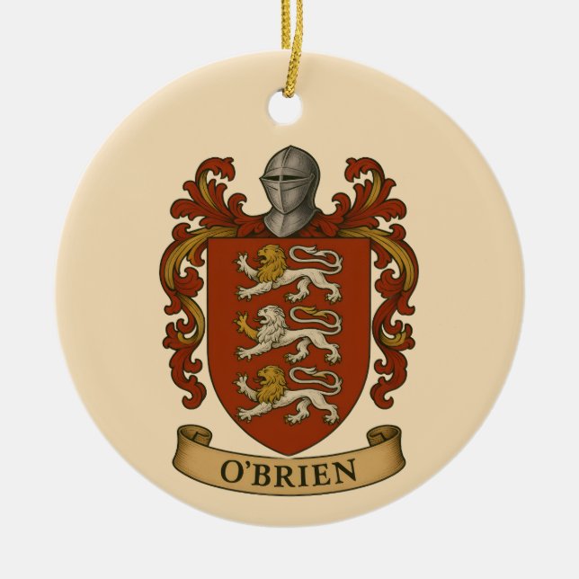 O'Brien Family Crest Magnet Julgransprydnad Keramik (Framsidan)