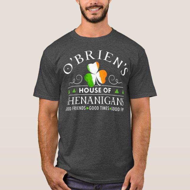 OBrien House of Shenanigans St patricks day T Shirt (Framsida)