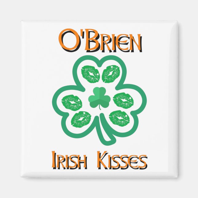 O'Brien Irish Kisses Klöver Shamrocks Läppar Magnet (Framsidan)