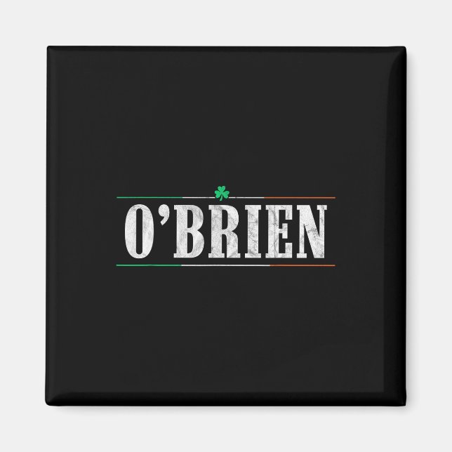 O'brien irländskt namn - St Patricks Day familjema Magnet (Framsidan)