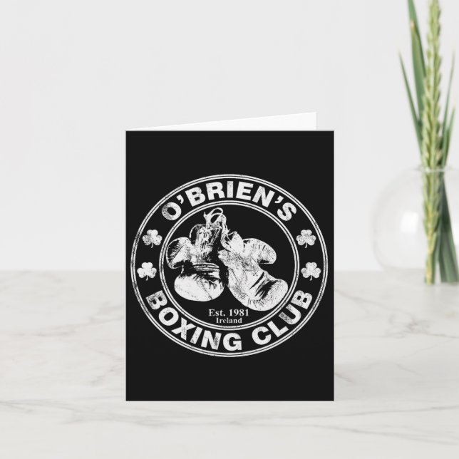 O'briens Boxing Klubb - Irish Surname Boxing Kort (Framsida)