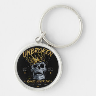 Obruten Drottning Skull Kron Edgy Motiverande Kons Rund Silverfärgad Nyckelring