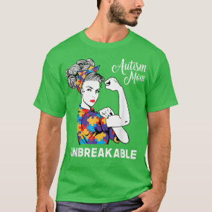 Obrytbar medvetenhet om autism i Mamma Messy Bun A T Shirt