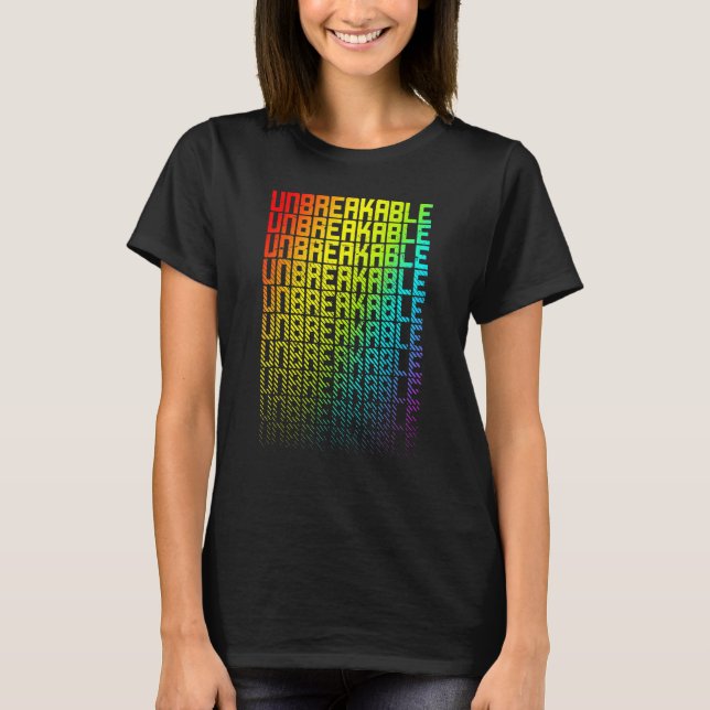 Obrytbara Lgbtq+ Rainbow Gay pride Text Tona Gra T Shirt (Framsida)
