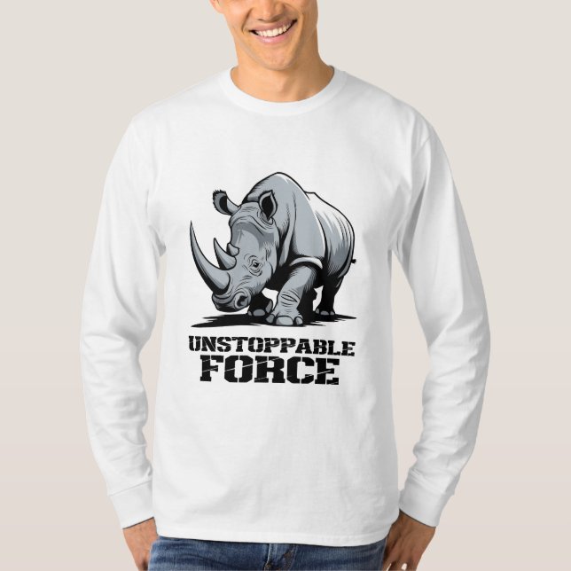 Obrytbara Rhino: Styrka och strömlös utan urlaknin T Shirt (Framsida)