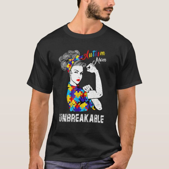 Obrytbara T-autism-medvetandegöranden i Mamma T Shirt (Framsida)