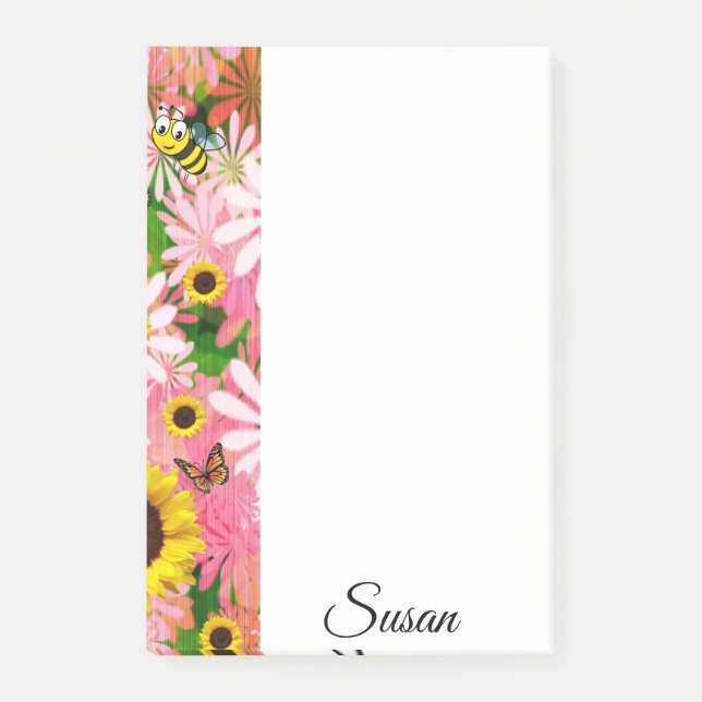 Obs! Bumblebee Butterfly Post-it Block (Framsida)