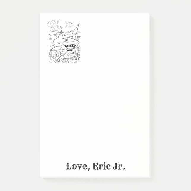 Obs! Färgning av hajfisk Bokför anteckning Post-it Block (Framsida)