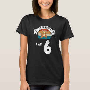 Obs! Jag är sex kattars födelsedag i 6e T Shirt