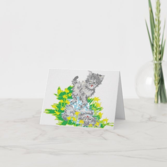 Obs! Tomt gratulationskort /Kitten Kort (Framsida)