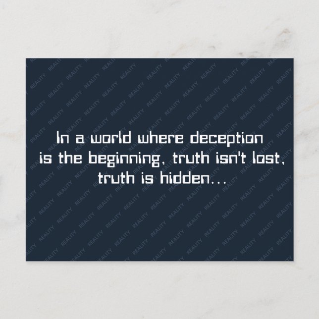 Observable Direction Deception and Truth Quote Helg Vykort (Framsida)