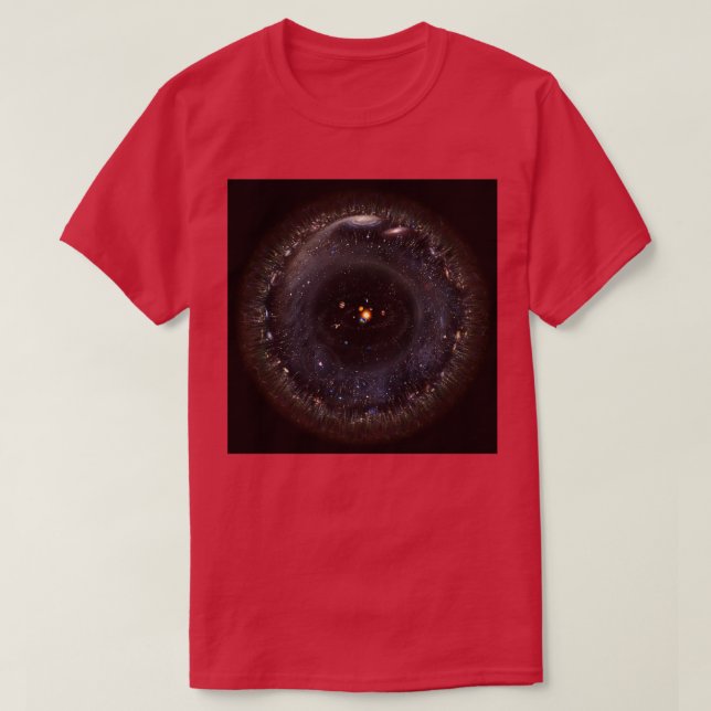 Observable Universe bigger SSystem black backgroun T Shirt (Design framsida)