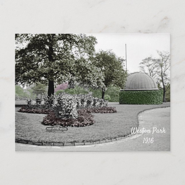 Observatory Weston Park Sheffield England 1916 Vykort (Framsida)