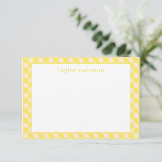 Observera Bright Gingham Personlig Cards Tack Kort (Stående Fram)