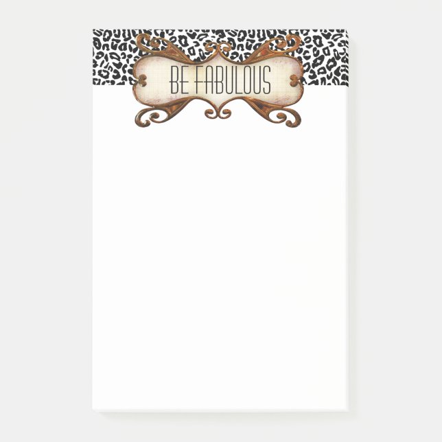 Observera citattecken med djurutskrift post-it block (Framsida)