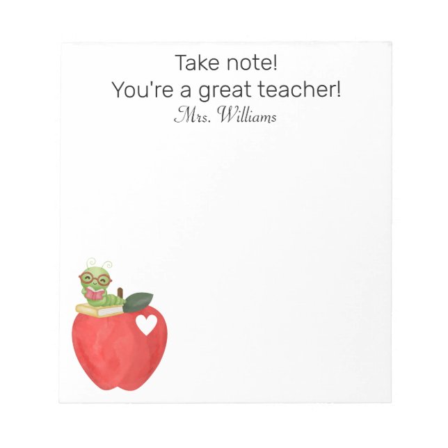 Observera Din underbara lärare,Läraruppskattning Anteckningsblock (Framsida)