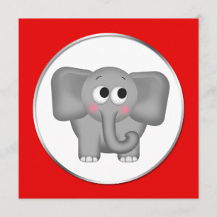 Observera inbjudningar till elefanter - Red Baby S