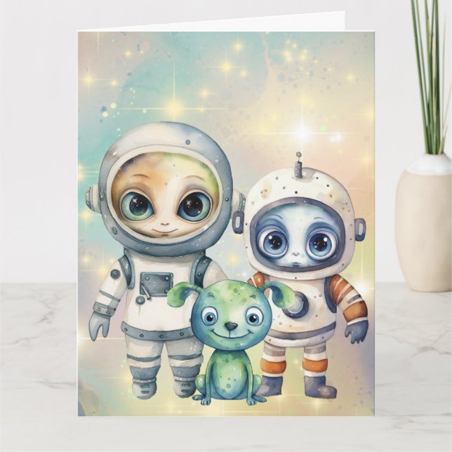 Observera Intergalaktisk Vanlig Födelsedag Kort (Framsida)