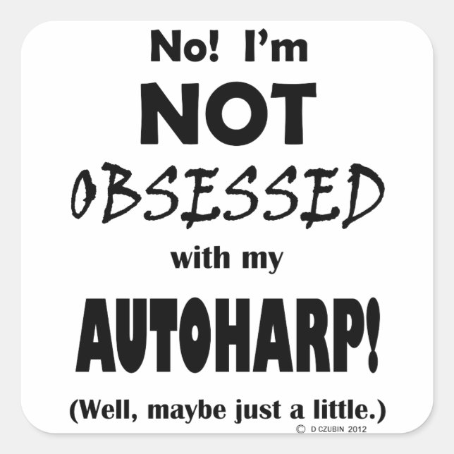 Observerad Autoharp Fyrkantigt Klistermärke (Framsida)