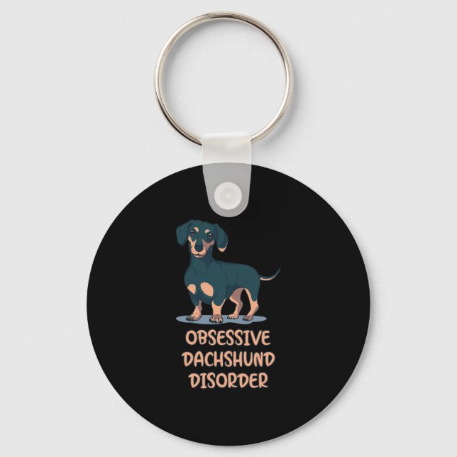Obsessiv Dachshund Disord Nyckelring (Framsida)