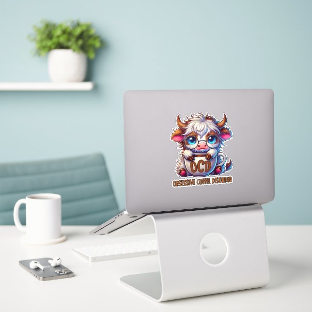 Obsessive Coffee Disorder  Klistermärken (Laptop På Skrivbordet)